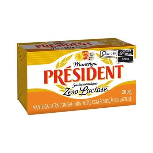 Manteiga com Sal Zero Lactose President 200g