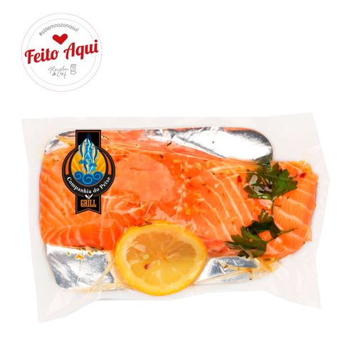 Peixe Salmão em Filé Temperado Cia do Peixe 500g