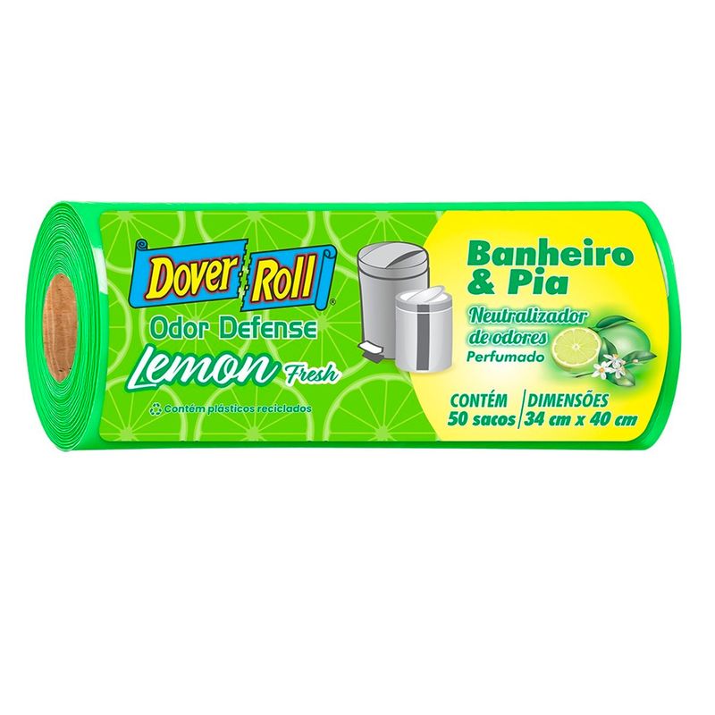 Saco-para-Lixo-Banheiro-e-Pia-Dover-Roll-Odor-Defense-Lemon-Fresh-50-Unidades