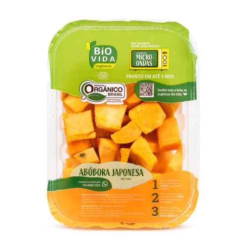 Abóbora Japonesa em Cubos Orgânica para Microondas Bio Vida 250g