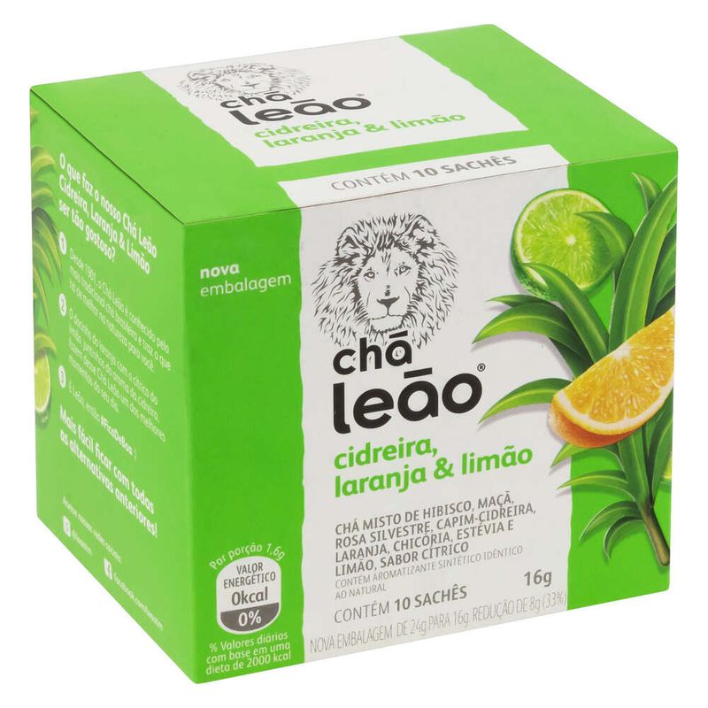 Cha-Cidreira-Laranja---Limao-Cha-Leao-Caixa-16g-10-Unidades