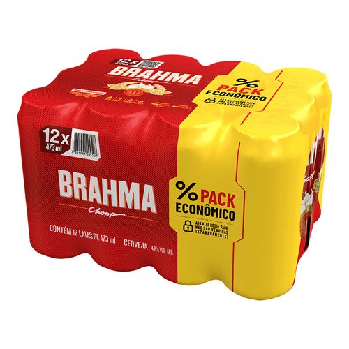 Cerveja Brahma Chopp Lata 473ml Pack com 12 Unidades