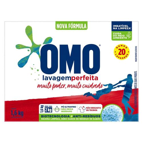Sabão Em Pó Omo Lavagem Perfeita Caixa 1,6kg