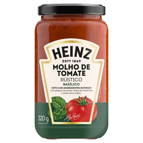 Molho de Tomate Basílico Rústico Heinz 320g