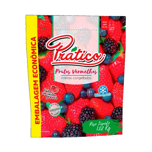 Frutas Vermelhas Inteiras Congeladas Prático 1,02kg