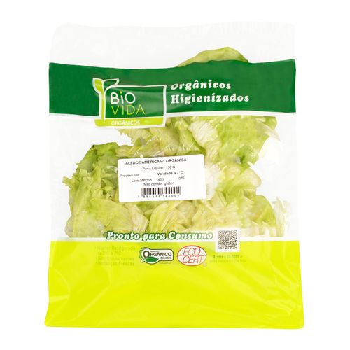 Alface Americana Orgânica Higienizada Bio Vida