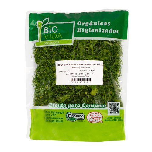 Couve Mineira Fatiada Orgânica Higienizada Bio Vida