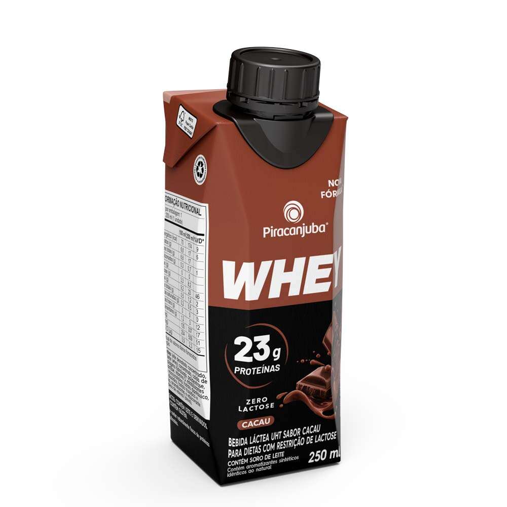 Bebida Láctea Zero Lactose Gelado Piracanjuba Whey Cacau 250ml