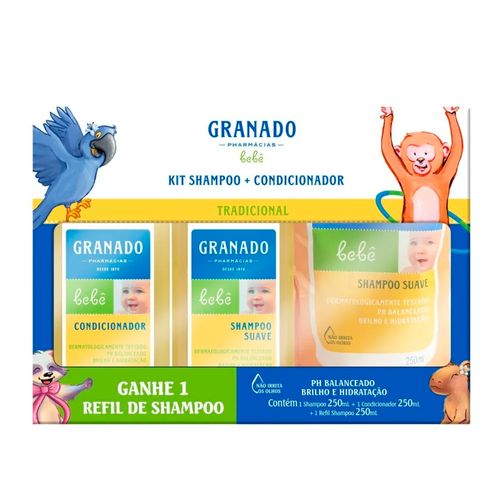 Kit Granado Bebê Shampoo, Condicionador e Refil