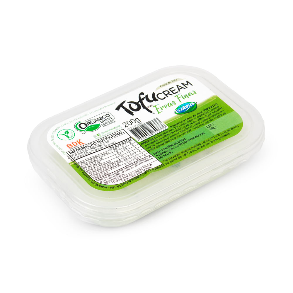 Pasta de Tofu Orgânica Vegana Ecobras Ervas Finas 200g - Zona Sul