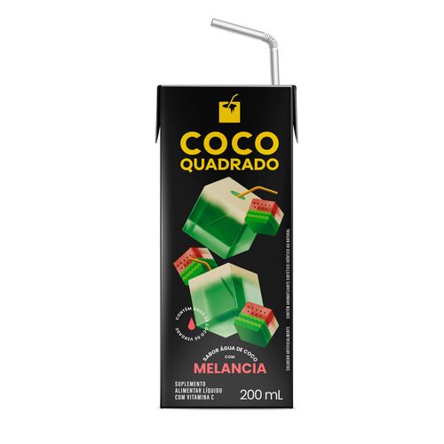 Água de Coco Sabor Melancia Coco Quadrado 200ml