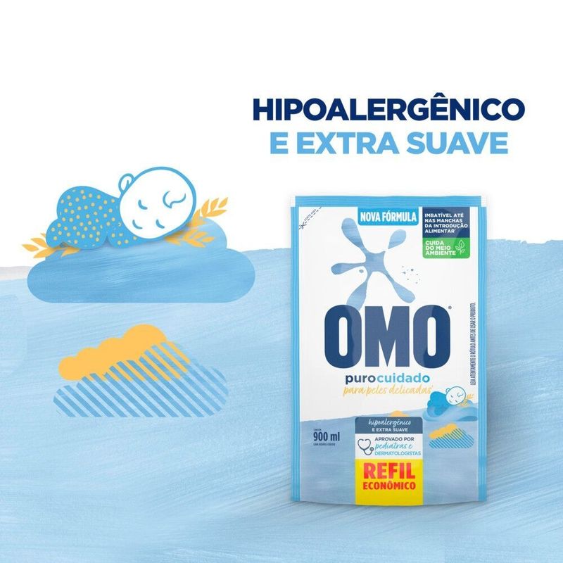 Lava-Roupas-Liquido-Refil-Omo-Puro-Cuidado-900ml