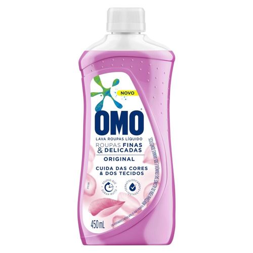 Lava Roupas Líquido Omo Finas e Delicadas Original 450ml