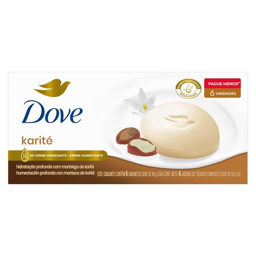 Pack Sabonete Barra Óleo de Karité e Baunilha Dove 6 Unidades 90g Cada Leve Mais Pague Menos