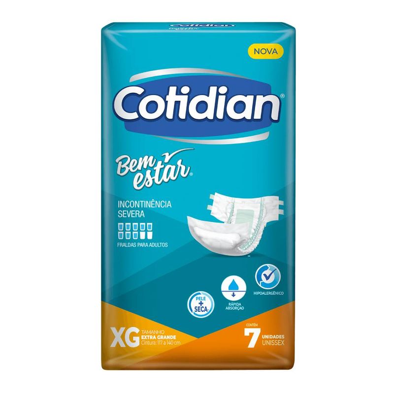 Fralda-Cotidian-Bem-Estar-XG-com-7-Unidades
