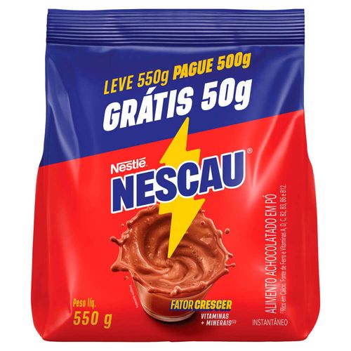 Achocolatado em Pó Nescau Sachê Leve 550g Pague 500g