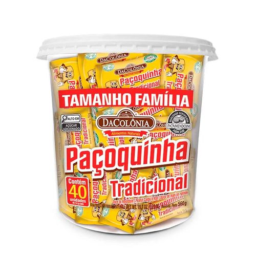 Paçoquinha Tradicional DaColônia 40 Unidades 560g
