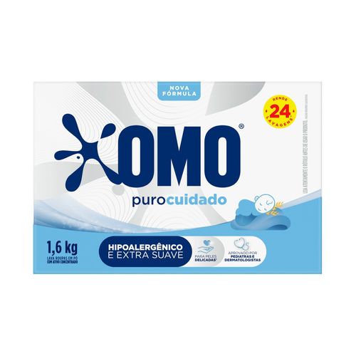 Sabão Em Pó Omo Puro Cuidado Caixa 1,6