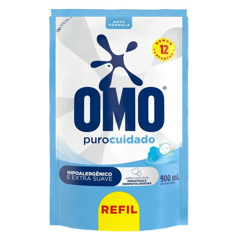 Lava-Roupas-Liquido-Refil-Omo-Puro-Cuidado-900ml