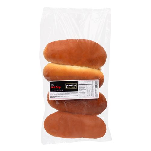 Pão para Hot Dog Panetto Tradicional com 4 Unidades 200g