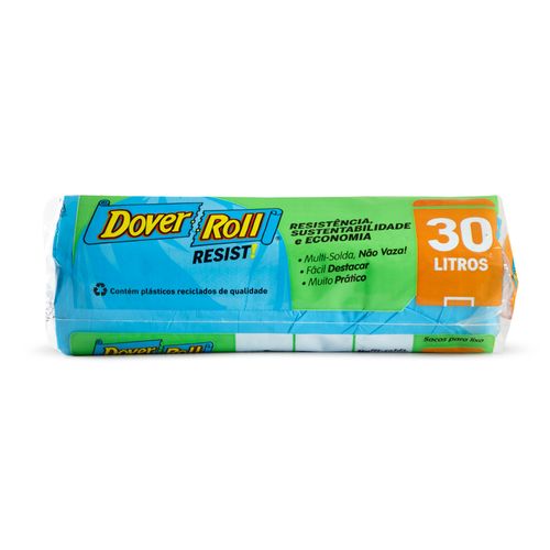 Saco Para Lixo Dover Roll Resist 30L com 30 Unidades