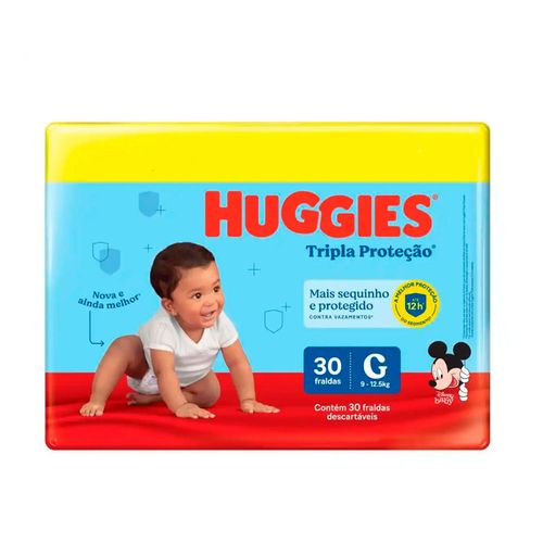 Fralda Descartável Huggies Tripla Proteção G 30 Unidades