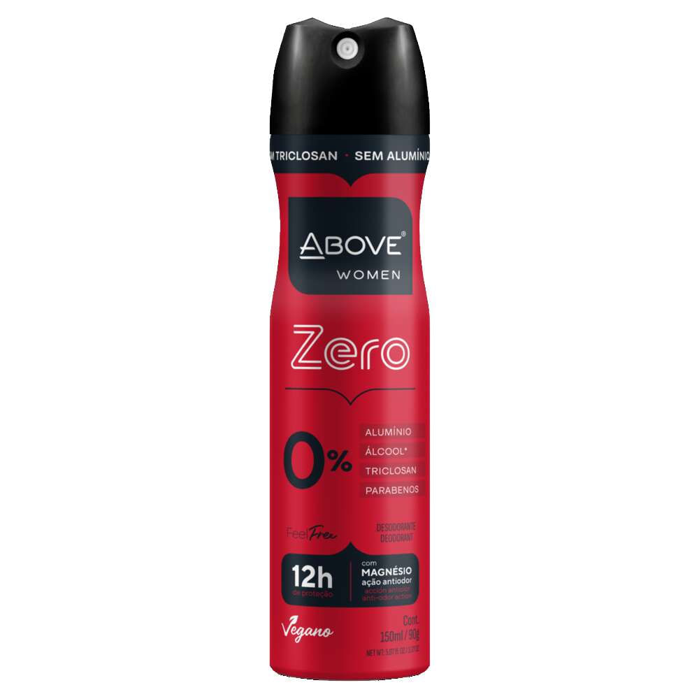 Desodorante Aerossol Above Women Zero Sem Alumínio 150ml - Zona Sul