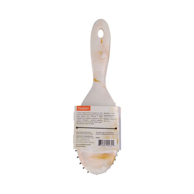 ESCOVA-OVAL-MARBLE-BRANCA-PROART