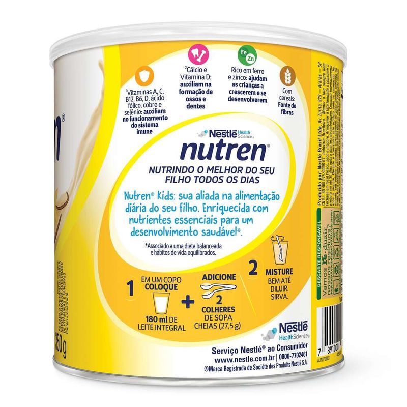 Complemento-Alimentar-Nutren-Kids-Baunilha-Lata-350g