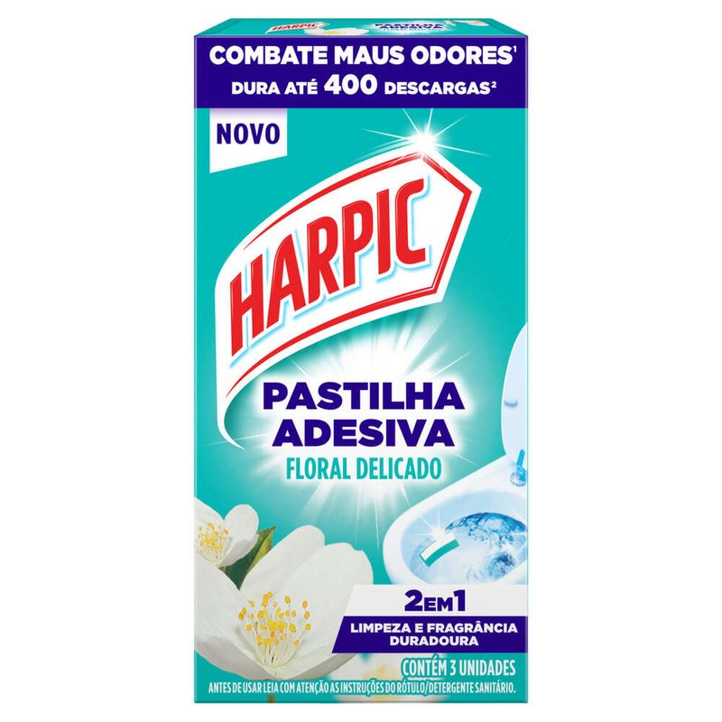 Pastilha-Adesiva-Sanitaria-Harpic-Floral-Delicado-com-3-unidades