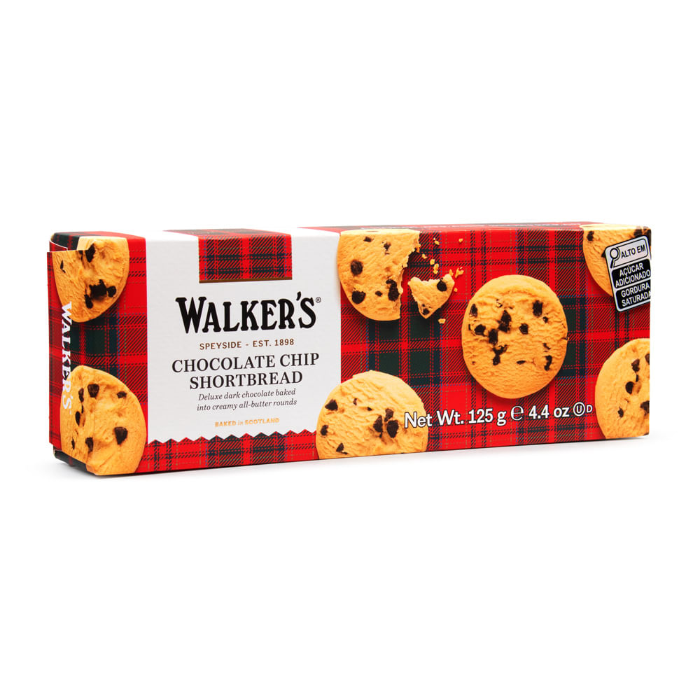 Biscoito Amanteigado Escocês Gotas de Chocolate Walkers 125g