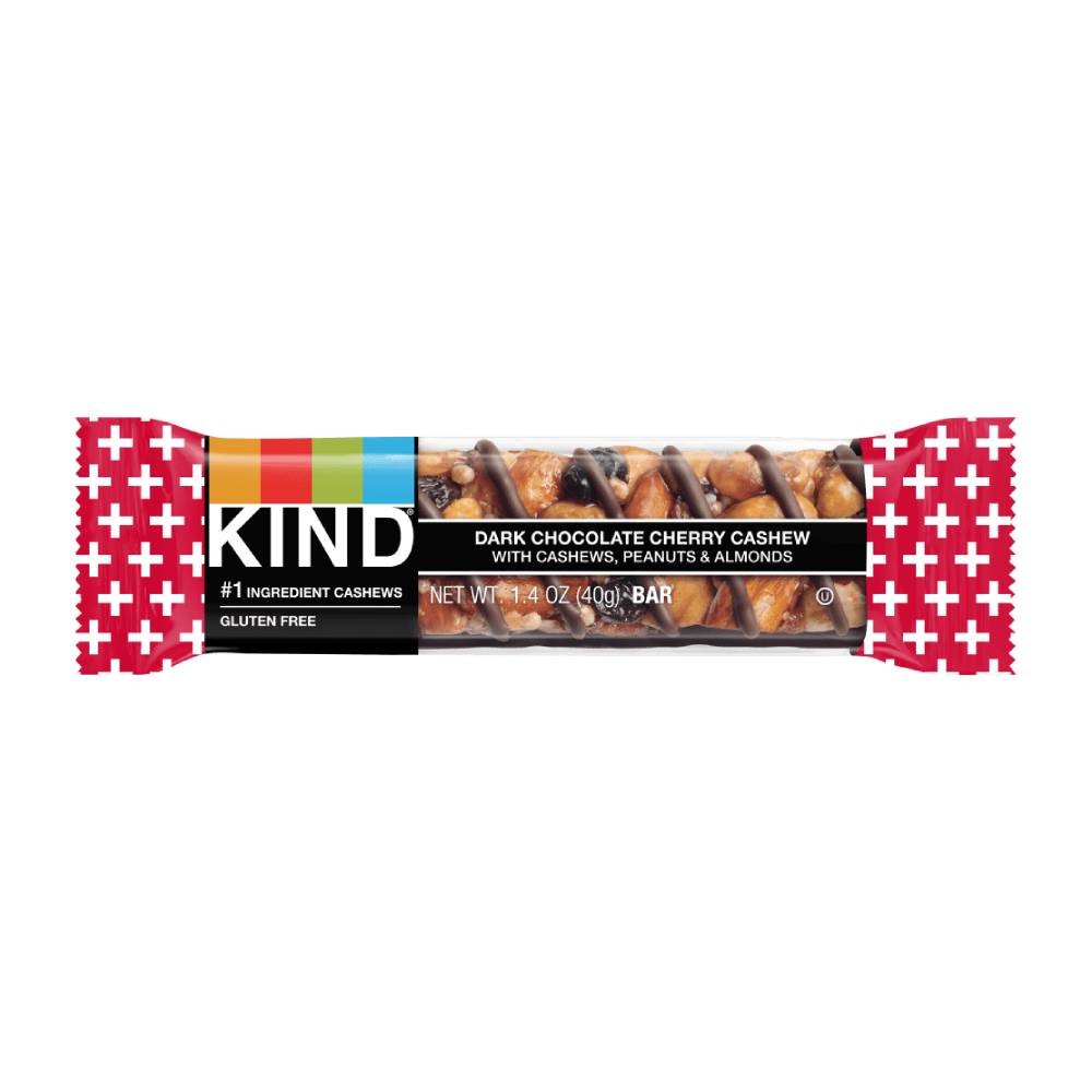 Barra de Nuts Kind Chocolate Amargo com Cereja e Castanha de Cajú 40g