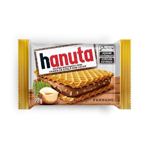 Wafer Hanuta Recheio Creme de Avelã com Cacau Ferrero Pacote 22g
