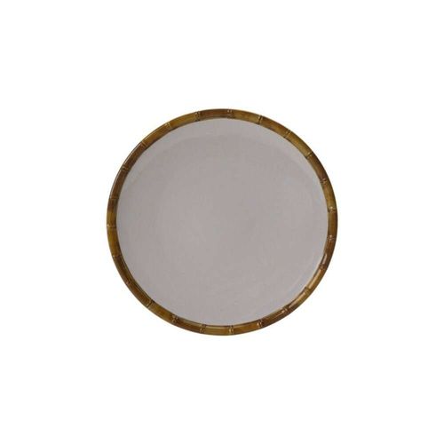 Prato de Sobremesa Borda de Bambu Melamina Entrecasa Unidade 22cm