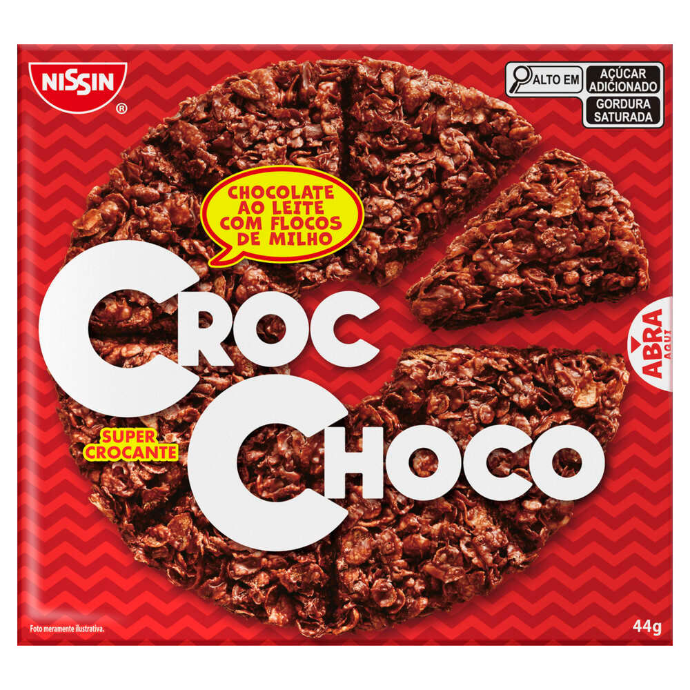 Chocolate ao Leite com Flocos de Milho Nissin Croc Choco 44g