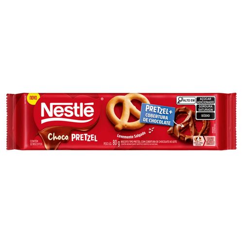 Biscoito Coberto de Chocolate Choco Pretzel Nestlé 80g