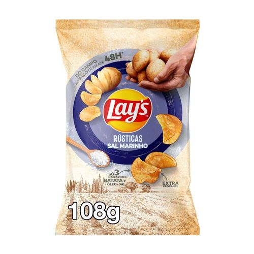 Batata Frita Lays Rústica Sal Marinho 108g