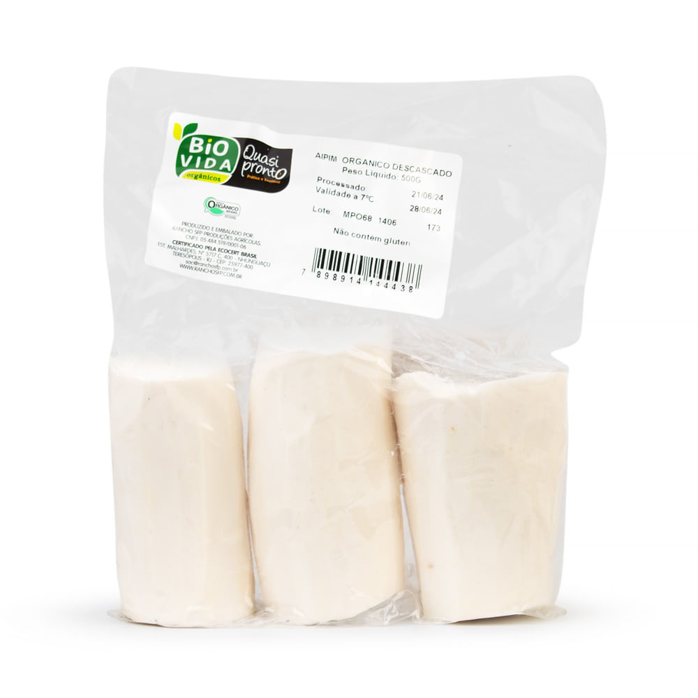 Aipim Descascado Orgânico Bio Vida + Quasi Pronto 500g