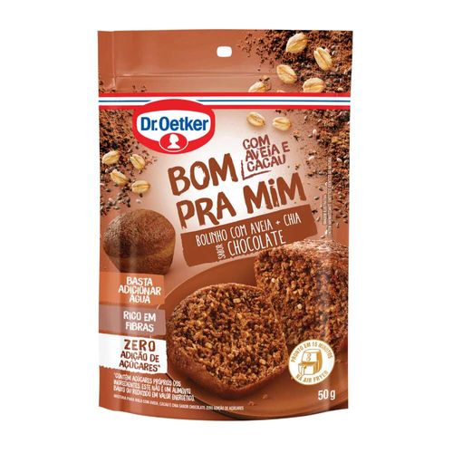 Bolo Zero Chocolate Aveia e Chia Oetker 50g