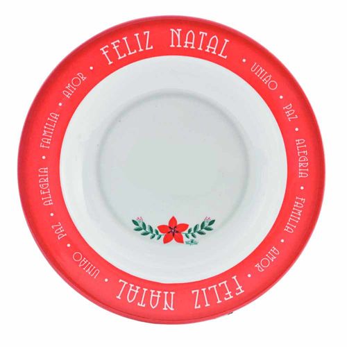 Prato Raso Melamina Natal 25x25cm Wincy