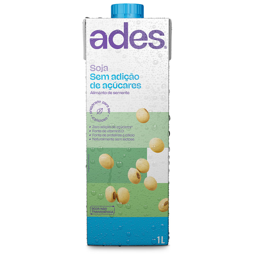 Bebida De Soja Zero Adição De Açúcar Ades Original Tetra Pak 1 L
