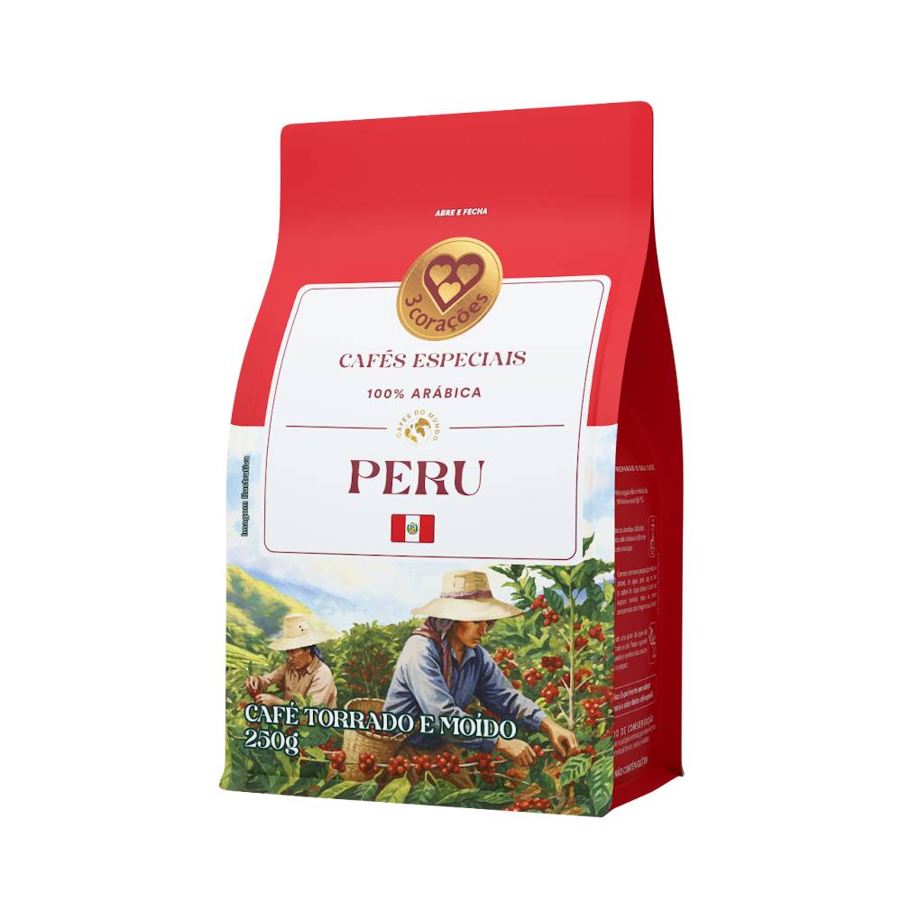 Café Torrado e Moído 3 Corações Peru 250g