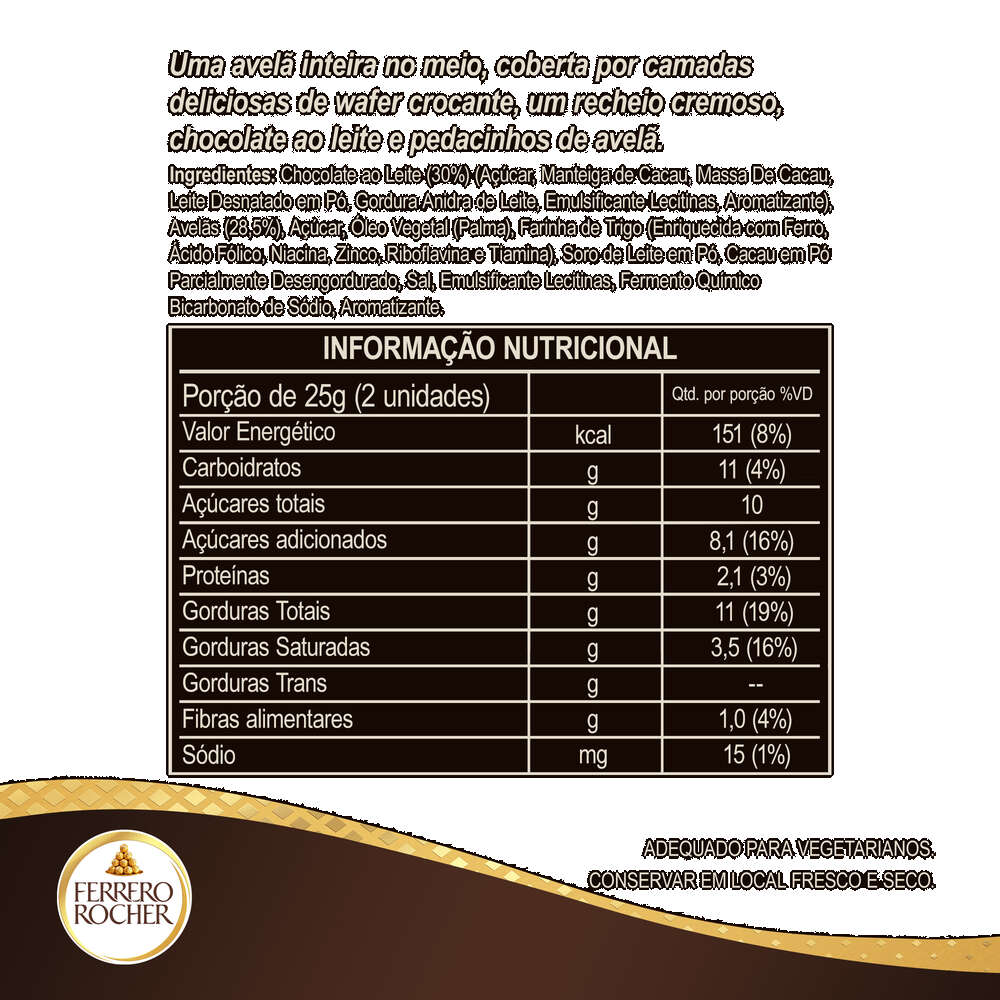 Ferrero Rocher Com 24 Bombons 300g - Zona Sul