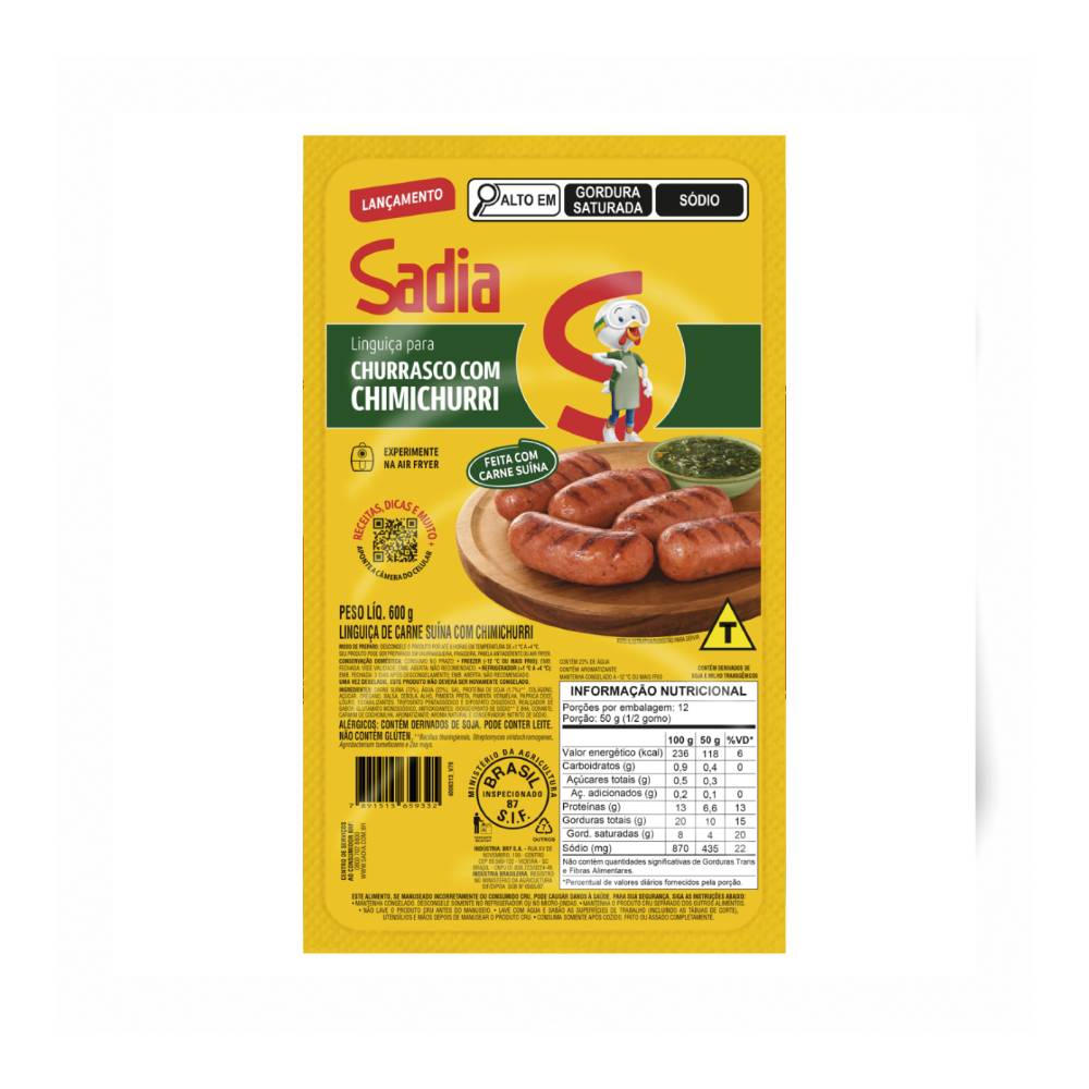 Linguiça Suína com Chimichurri Sadia 600g